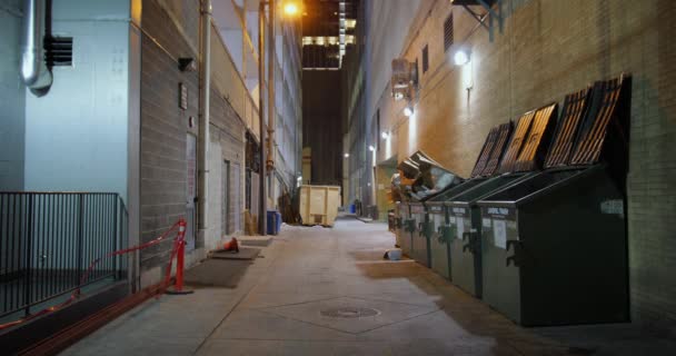 Noche estática estableciendo plano de callejón en la ciudad de Austin
 - Metraje, vídeo