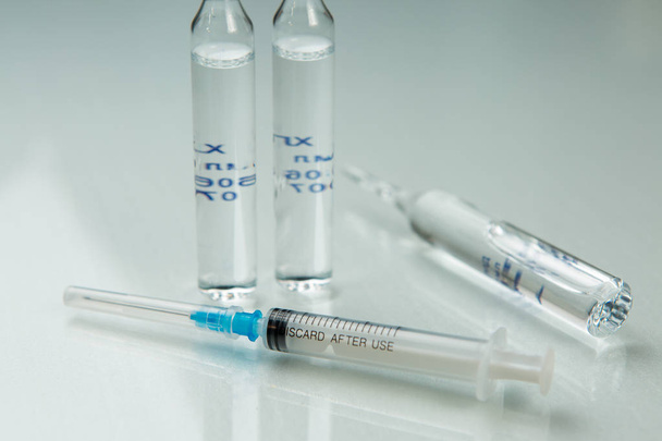 syringe of ampoule, medicines - Photo, Image