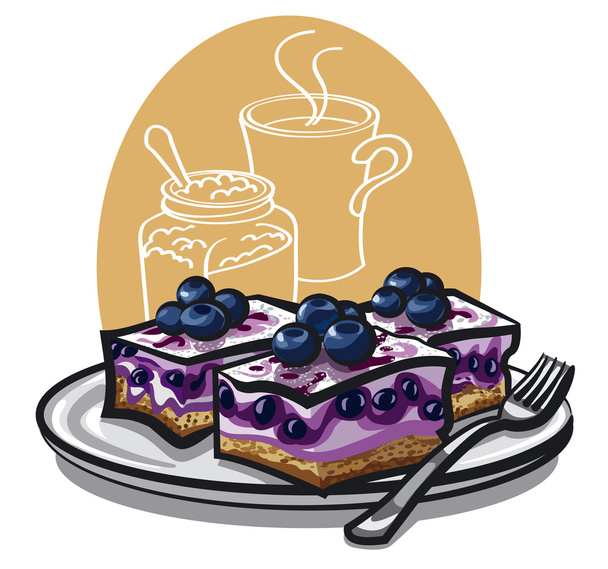 Blueberry cakes - Vector, Image