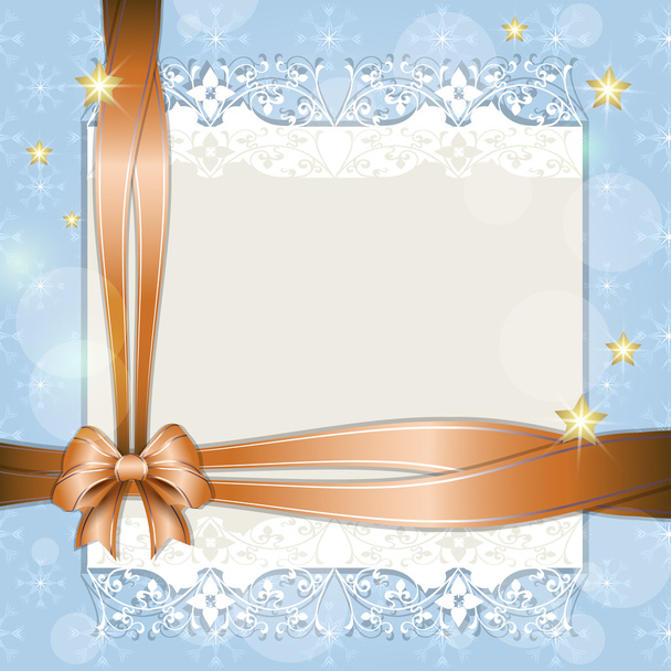 Note with orange ribbon for your text - Vektor, Bild