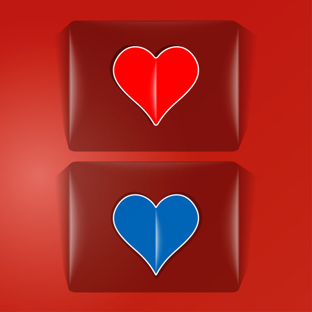 Set of glass heart labels - Foto, Imagem