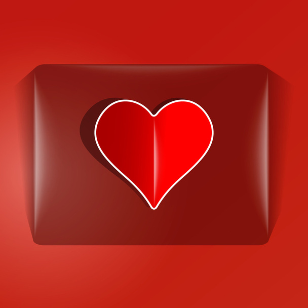 Heart symbol on glass label - Foto, Imagem