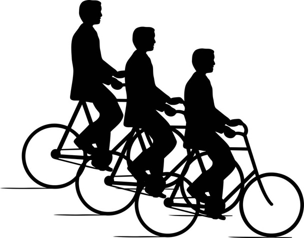 Három keringő kerékpáros csapat - Vektor, kép
