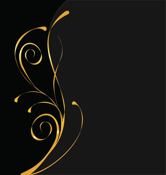 elegant vector black and gold background - Vektör, Görsel