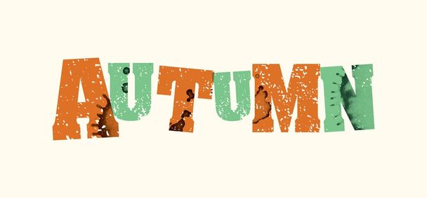 Autumn Concept Stamped Word Art Illustration - Vector, Image