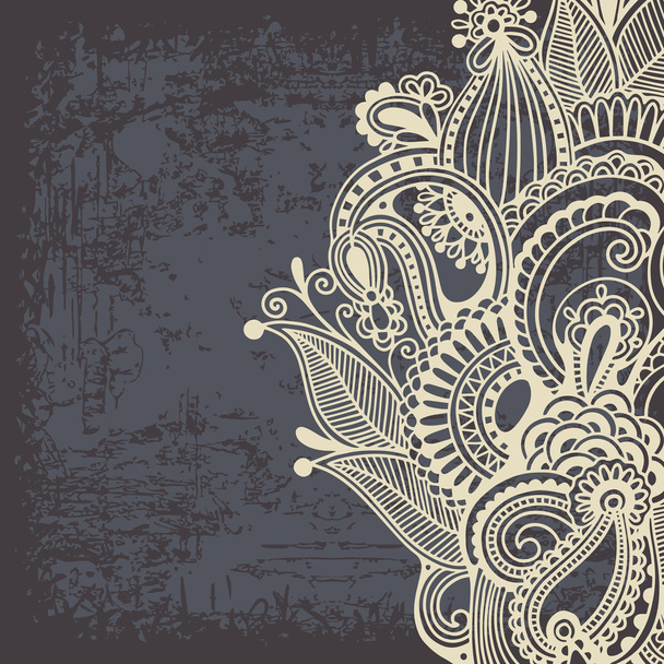 Flower design on grunge background - Vector, afbeelding