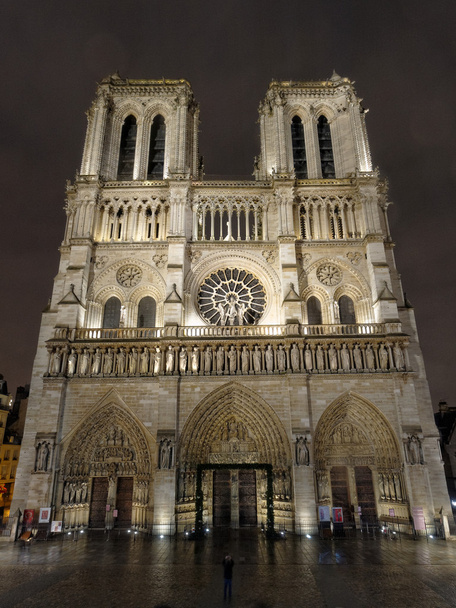 Notre Dame éjjel, Párizs, Franciaország - Fotó, kép