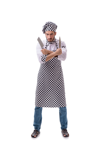 Αρσενικό μάγειρα απομονώνονται στο λευκό φόντο - Φωτογραφία, εικόνα