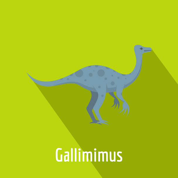 Gallimimus icon, flat style. - Vector, afbeelding