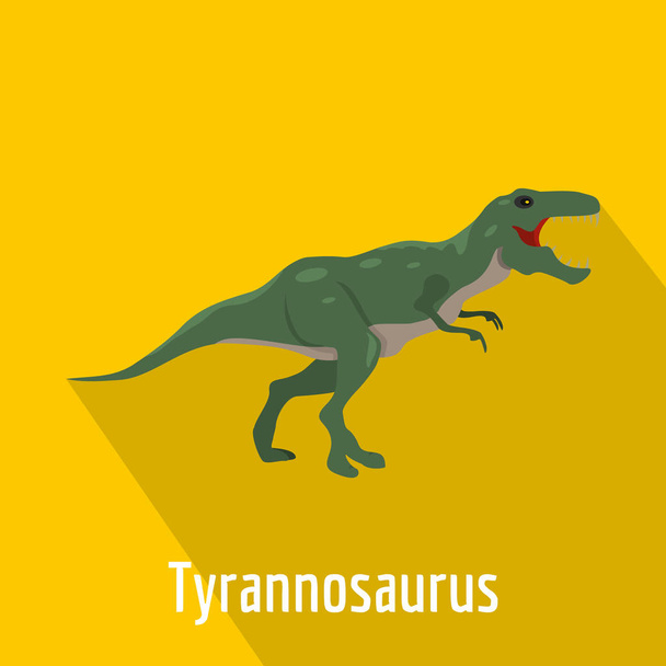 Tyrannosaurus icon, flat style. - Vector, afbeelding