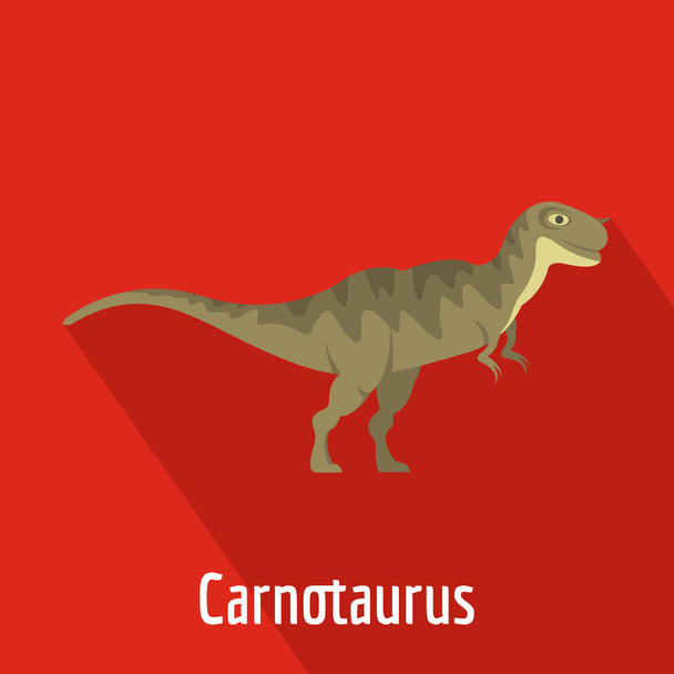 Carnotaurus icon, flat style. - Vector, afbeelding