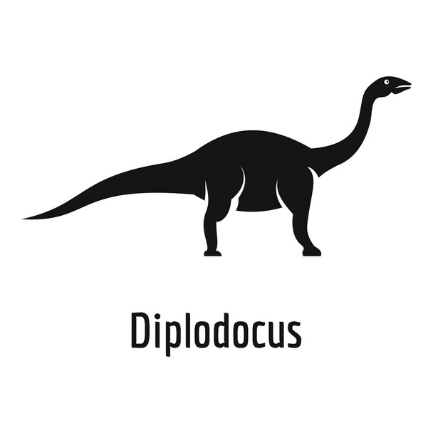 Diplodocus icon, simple style. - Vektor, kép