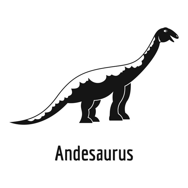 Andesaurus icon, simple style. - Vektor, Bild