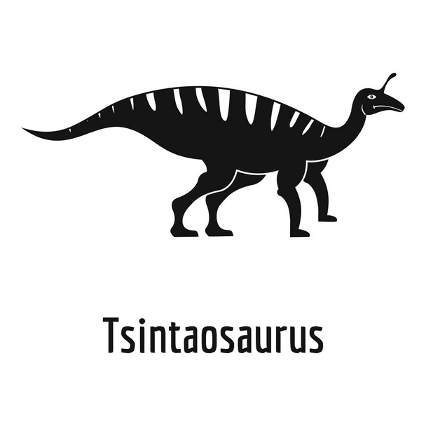 Tsintaosaurus icon, simple style. - Vector, afbeelding