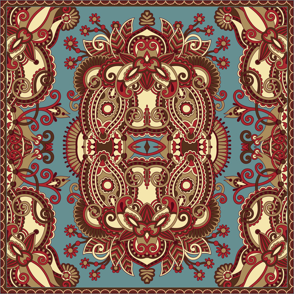 Traditional ornamental floral paisley bandanna - Vector, Image