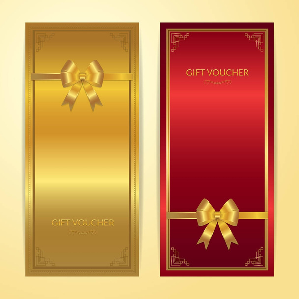Certificado de regalo de estilo chino, cupón, tarjeta de regalo o plantilla de cupón en efectivo en formato vectorial
 - Vector, Imagen