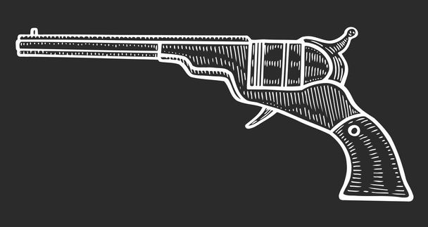 Pistola revólver
 - Vector, imagen