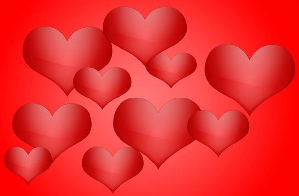 Valentines Day card background with heart vector illustration  - Photo, Image