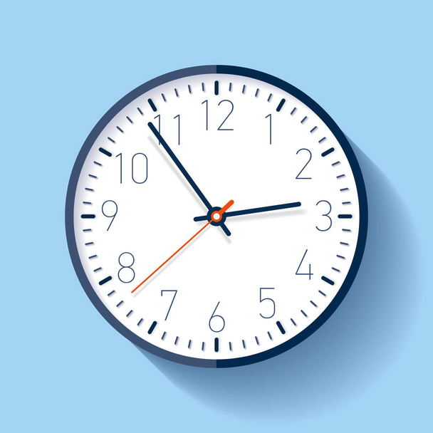 Icône de l'horloge dans un style plat, minuterie sur fond bleu. Montre d'affaires. Élément de conception vectorielle pour votre projet - Vecteur, image