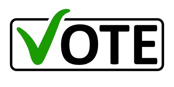 word Vote with a green checkmark - Vector, Image