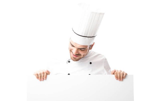 chef di sesso maschile con bandiera bianca
 - Foto, immagini
