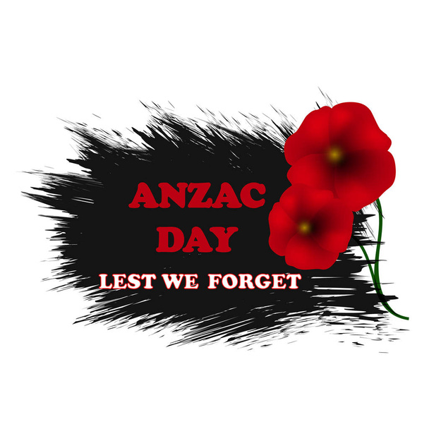 Remembrance Day, Anzac Day, Veterans Day Background with Poppies. Lest We Forget. - Vektor, Bild