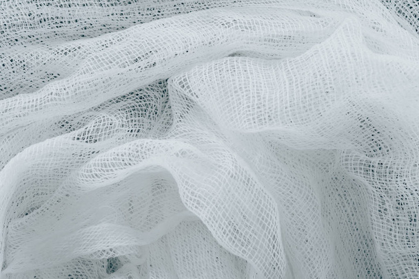 крупним планом вид на білу зморщену марлеву текстуру
 - Фото, зображення