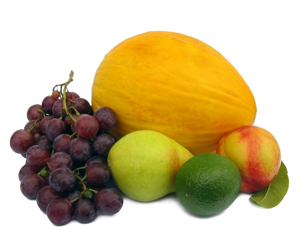 Fresh fruits on white background - Fotografie, Obrázek