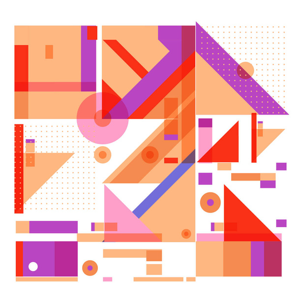 Trendy geometrische elementen memphis kleurrijke en gloeiende ontwerp. Retro jaren 90 stijl bitmappatroon, patroon en elementen. Sjabloon voor het ontwerp en dekking van moderne abstracte achtergrond. - Vector, afbeelding