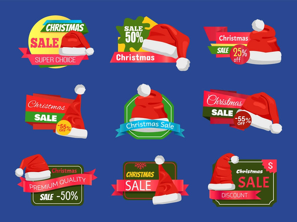 Різдвяні продажі Супер вибір наполовину ціна банери
 - Вектор, зображення