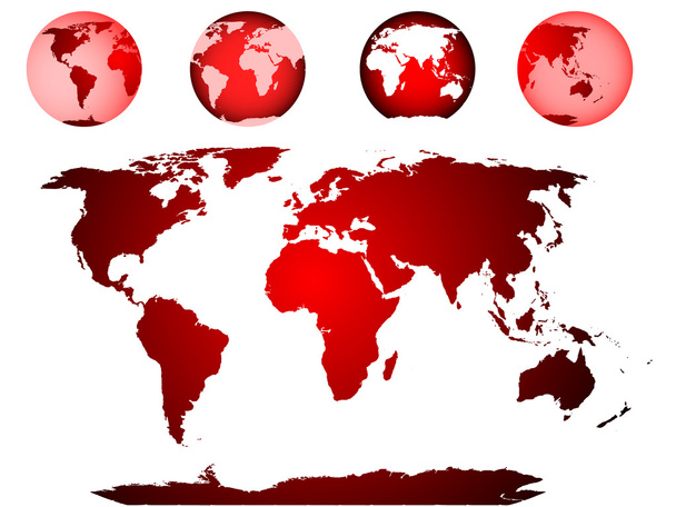 Világ Térkép, földgömb, illusztrált - Vektor, kép
