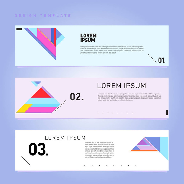 Vector set of abstract banner web design template. Retro and pop art colorful style banner design layout. - Vector, Image