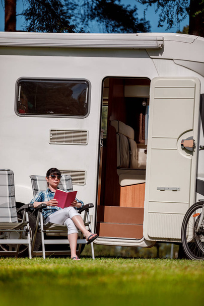 Family vacation travel, holiday trip in motorhome - Photo, image