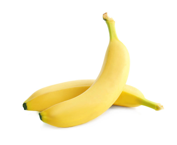 Tasty ripe bananas on white background - Φωτογραφία, εικόνα