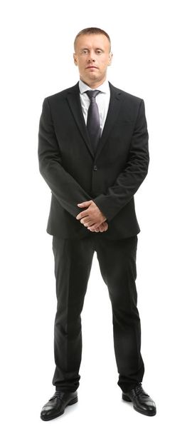 Male security guard on white background - Photo, image