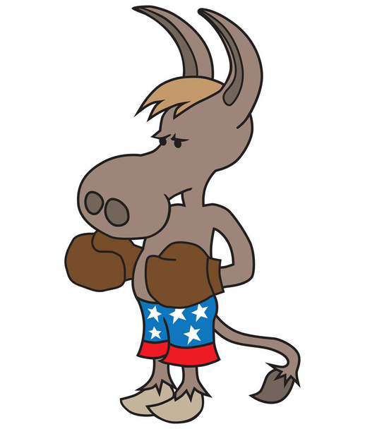 Boksen Cartoon Donkey - Vector, afbeelding