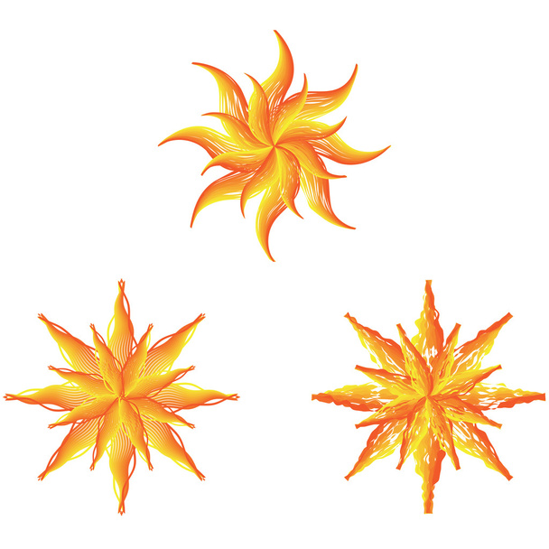 Abstract vector flowers on white background. - Vector, Image
