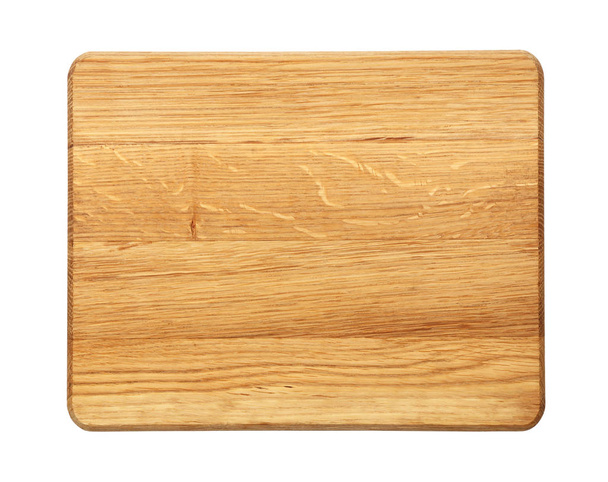Placa de corte de madeira de carvalho retangular isolada
 - Foto, Imagem
