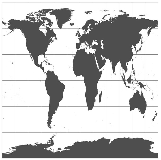Gray world in different cartographic projections. 30 degrees grid of Meridians and parallels. - Photo, Image