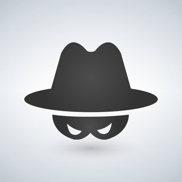 Icona nera dell'icona anonima dell'agente spia
. - Vettoriali, immagini