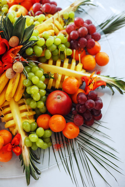 Background from a variety of tasty fruit. Top view. - 写真・画像