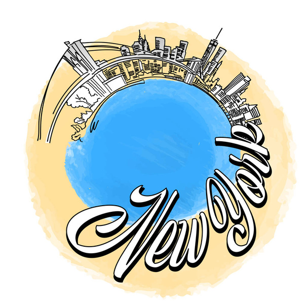 Νέα Υόρκη ταξίδια λογότυπο - Διάνυσμα, εικόνα
