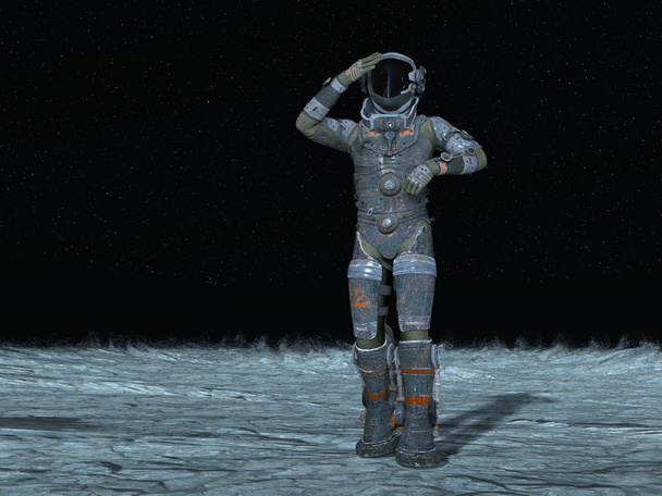 Astronauta / renderowania 3d Cg z astronautą. - Zdjęcie, obraz