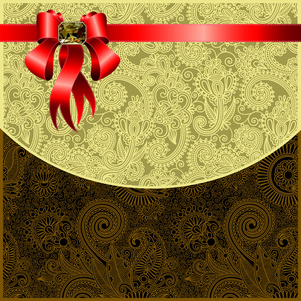 Holiday background with red ribbon - Vettoriali, immagini