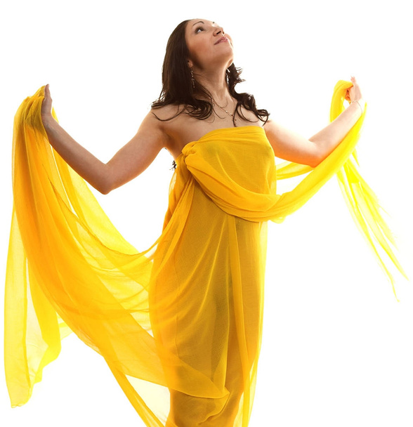 young woman in yellow - Φωτογραφία, εικόνα