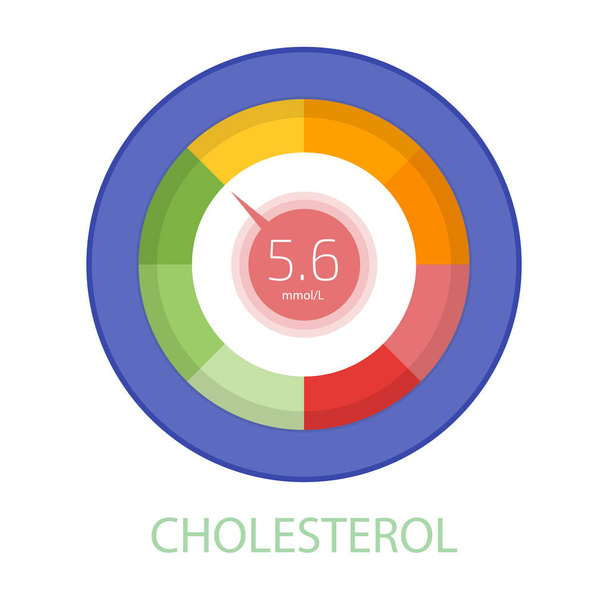 Cholesterol Meter app user interface. Vector illustration. - Vector, Imagen