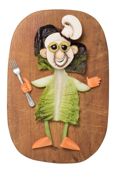 Idea de hacer un chef con verduras frescas
 - Foto, Imagen