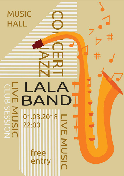 Jazz muziek Poster Design - Vector, afbeelding
