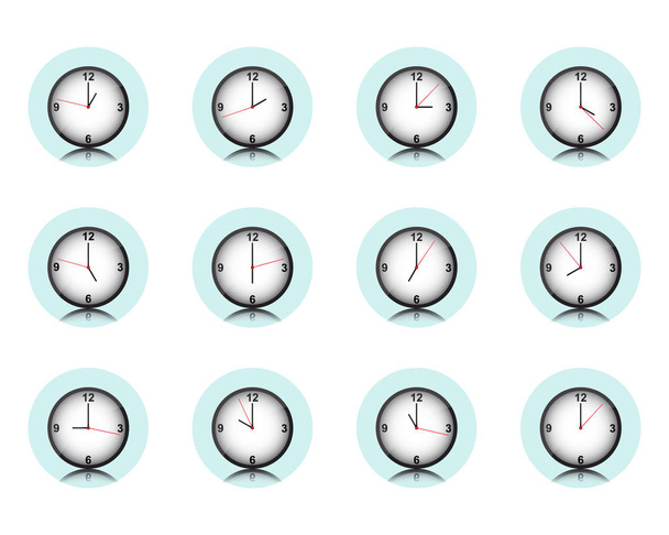Klok van de muur collectie, timer pictogrammenset, Vector, illustratie - Vector, afbeelding
