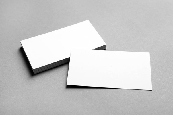 Mock up of business cards on grey background - Zdjęcie, obraz